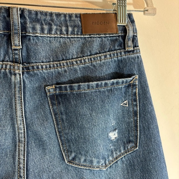 HIDDEN Sz 26 100% Cotton Denim Flare Leg Spot Distressing Jeans - Picture 8 of 11
